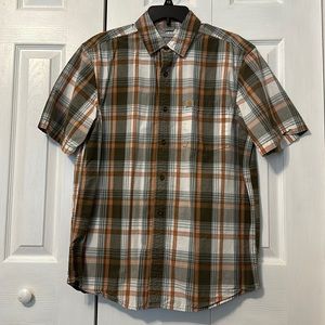 Carhartt Men’s Button Down Plaid Shirt, Relaxed Fit, size medium